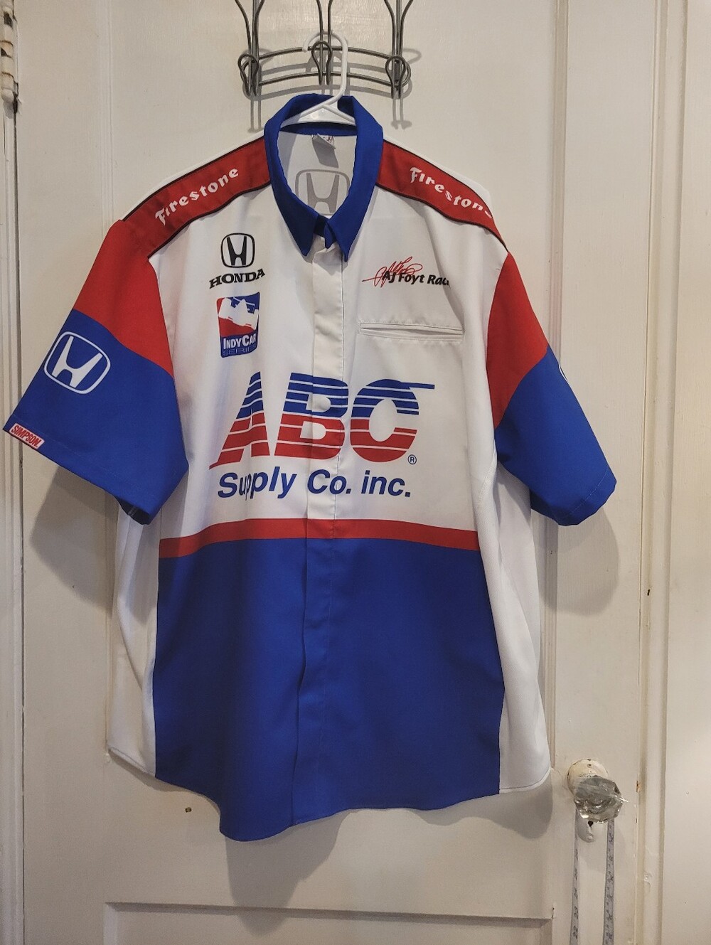 Size 2X AJ Floyt Indy Racing Honda Firestone Snap Front Shirt